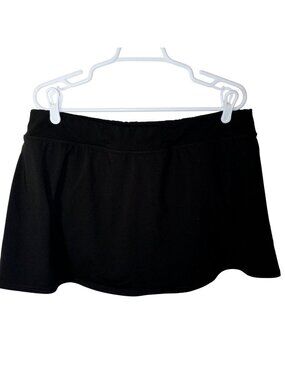 Lands End Black Womens Swim Skirt 18 W 18W Attached Swim Bottoms Tummy Control
